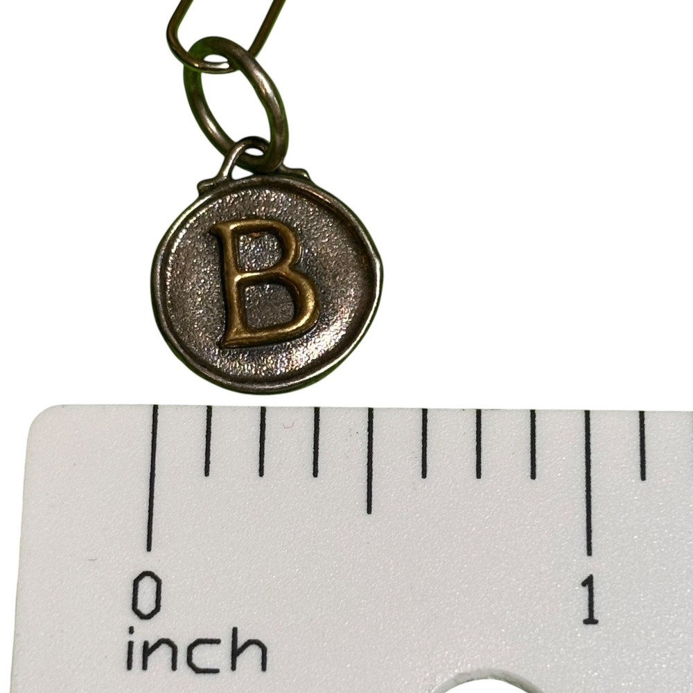 Waxing Poetic Camp Charm Initial B Pendant Sterling Silver 925 Brass Mixed Metal